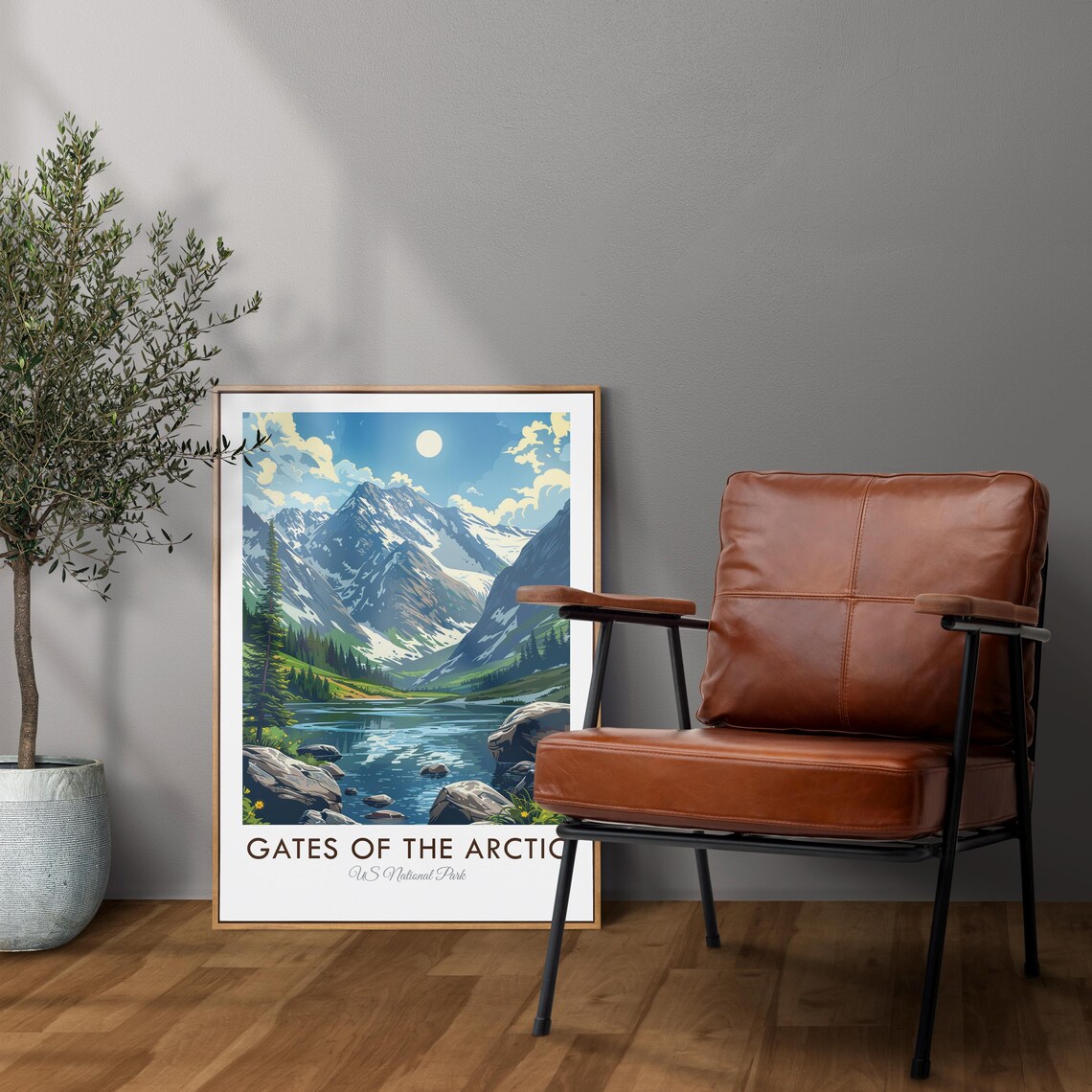 Gates Of The Arctic National Park Alaska Peaks Vintage Travel Poster - Image 2