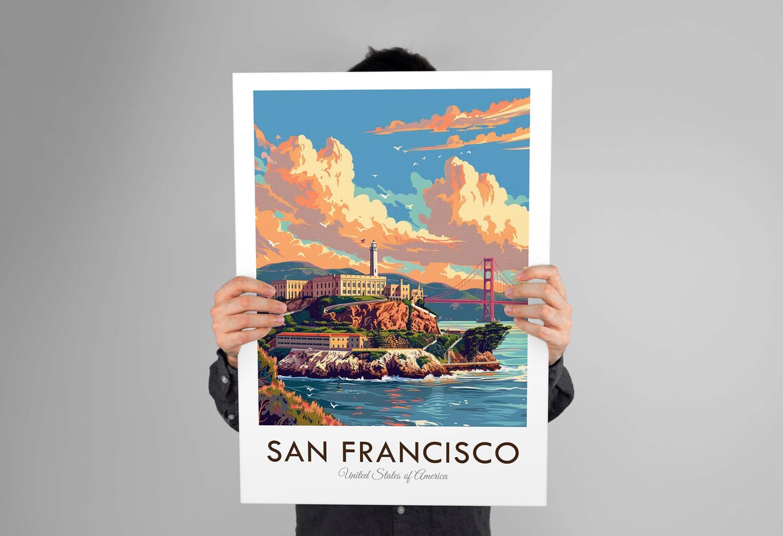 San Francisco USA Vintage Style Travel Poster - Image 3
