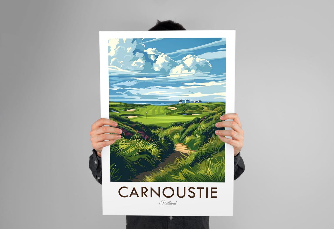 Carnoustie Scotland Championship Seaside Links Golf Course Poster - Image 3