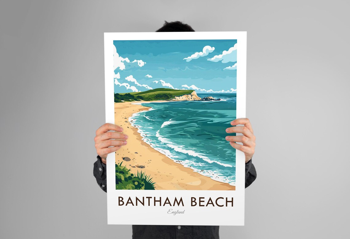 Bantham Beach England Vintage Style Travel Poster - Image 3