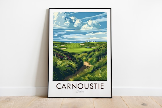 Carnoustie Golf Course Scotland Vintage Style Travel Print Wall Art Home Decor Wall Hanging Art Lover Gift Decor