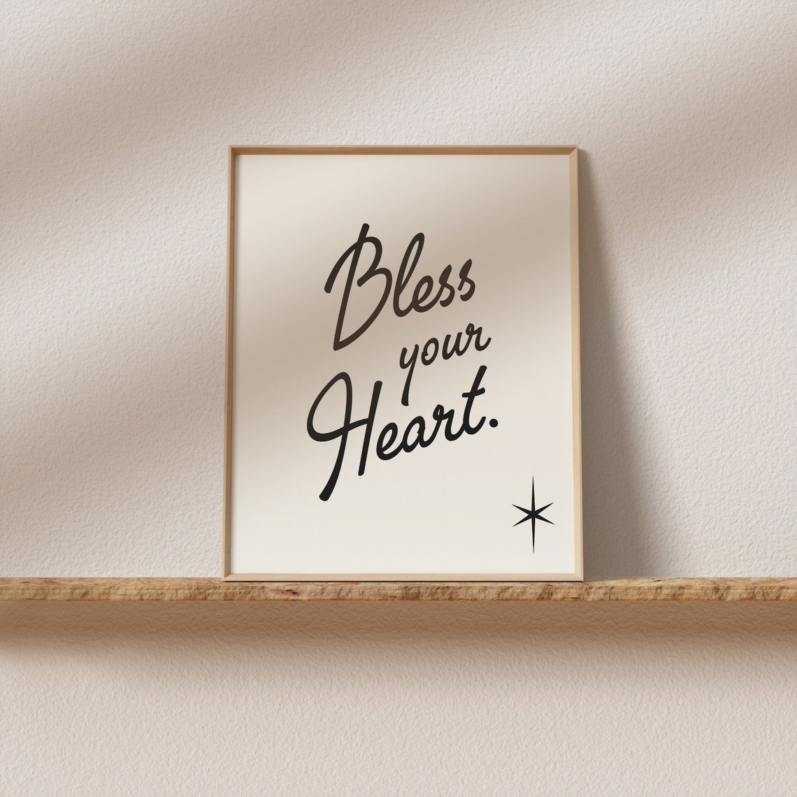 Bless Your Heart Handwritten Script Starburst Vintage Charm Poster - Image 3