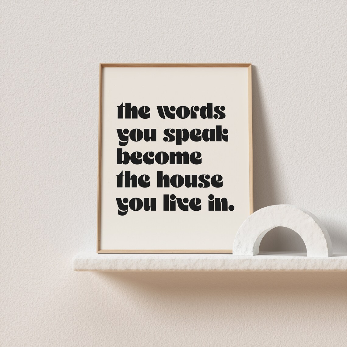 Retro The Words You Speak Minimal Typography Art Print - Image 2
