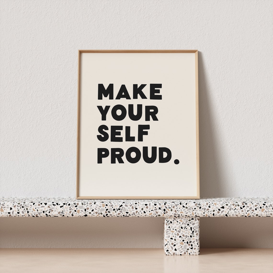 Make Yourself Proud Bold Black Typography Motivation Poster For Work - Image 3