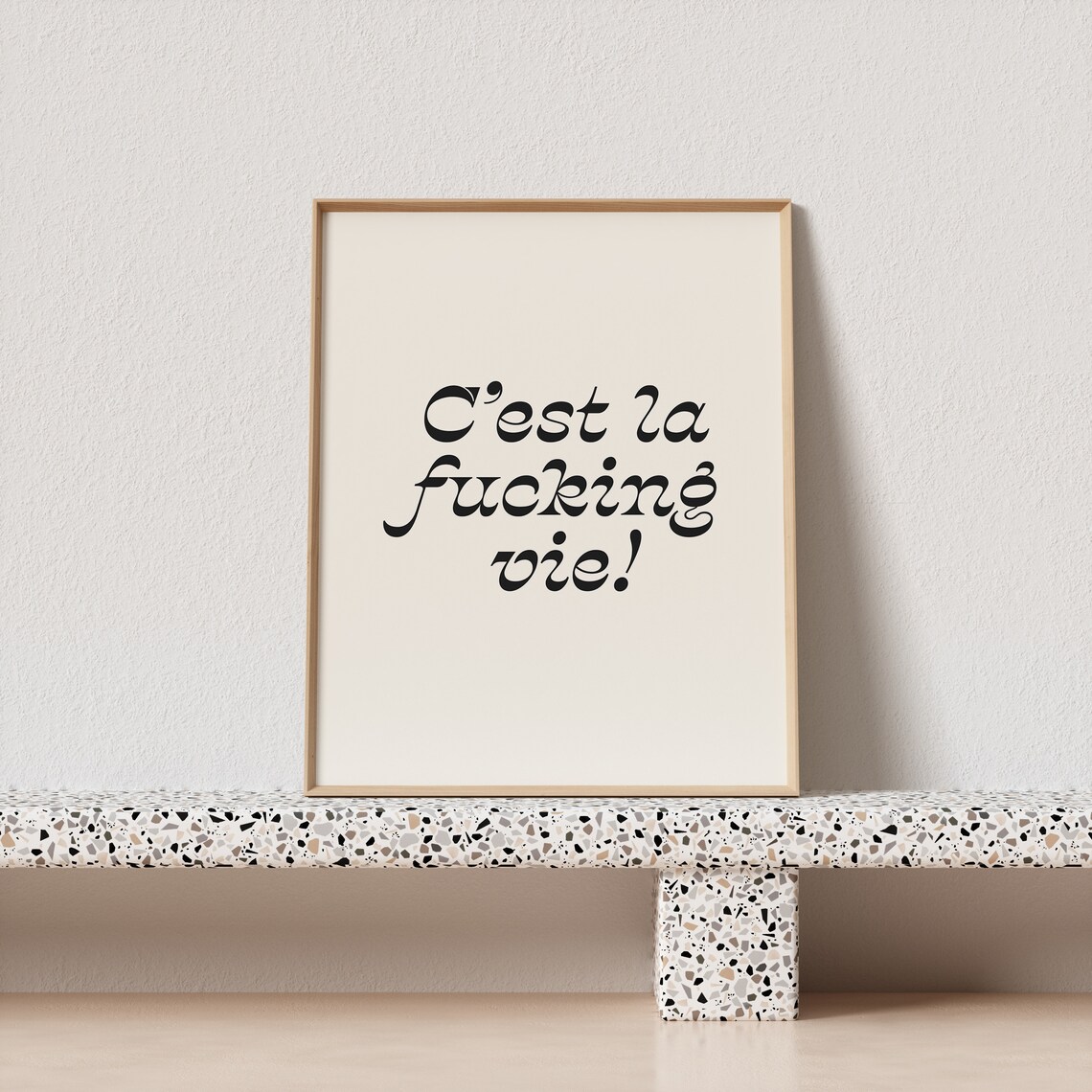 Retro Cest La Fucking Vie Typography Art Print - Image 3