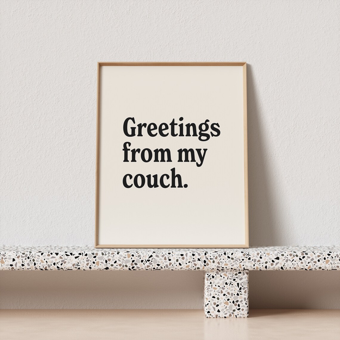Greetings From My Couch Retro Typography Art Print - Image 3