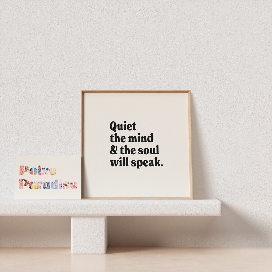 Quiet the Mind and the Soul Will Speak Serif Calm Quote Poster - Image 4