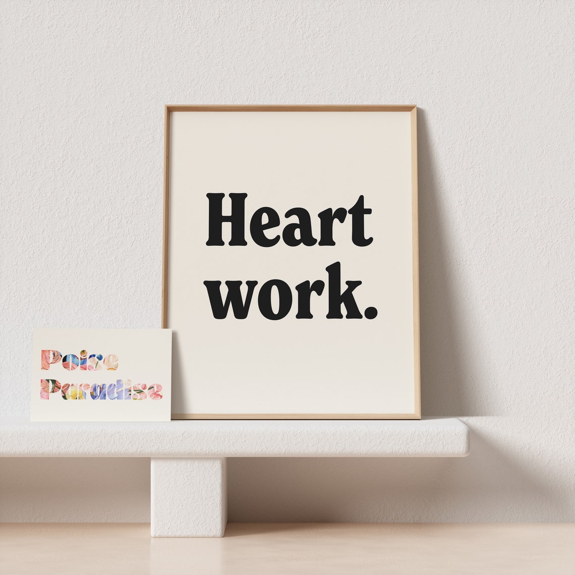 Heart Work Bold Serif Typography Passion Quote Creative Art Poster - Image 4