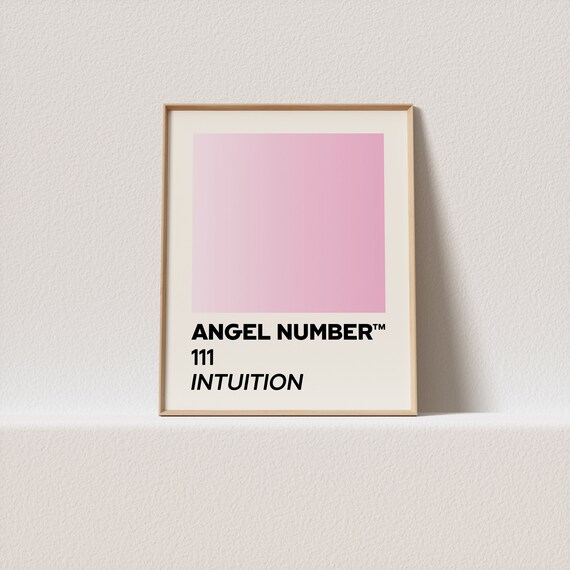 Art Print Angel Number 111 Intuition Stunning Retro Typography Pastel Gradient A Must Have For Your Gallery Wall
