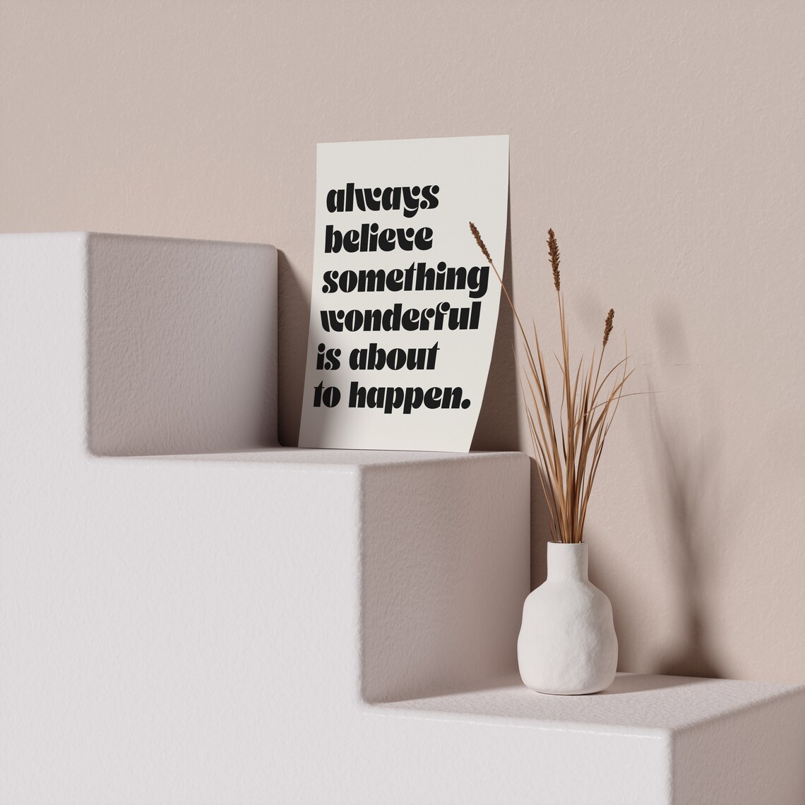 Always Believe Something Wonderful Retro Groovy Quote Poster - Image 3
