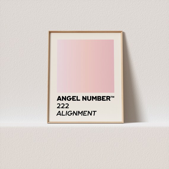 Art Print Angel Number 222 Alignment Stunning Retro Typography Pastel Gradient A Must Have For Your Gallery Wall