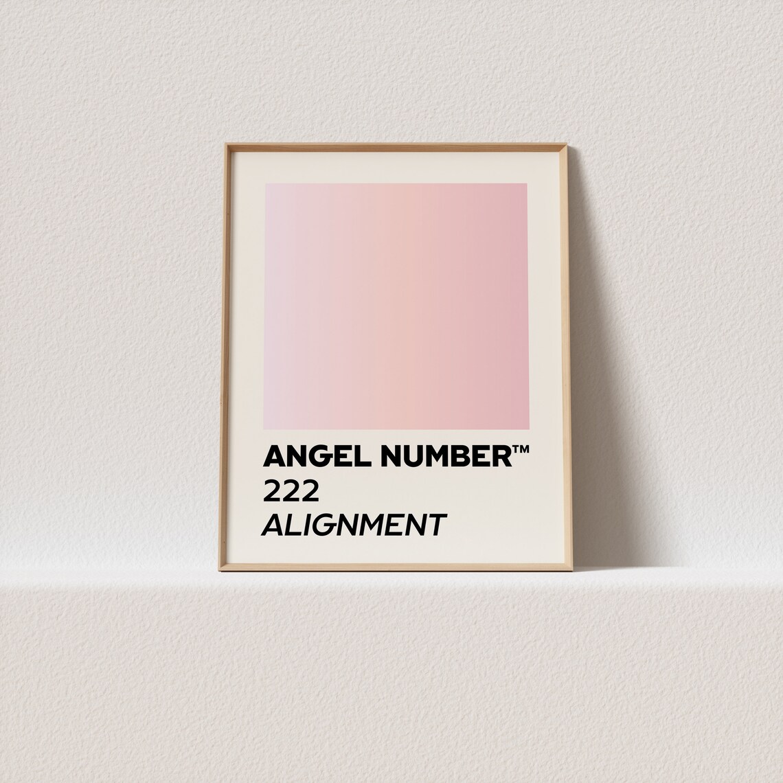 Angel Number 222 Alignment Pink Aura Gradient Spiritual Poster