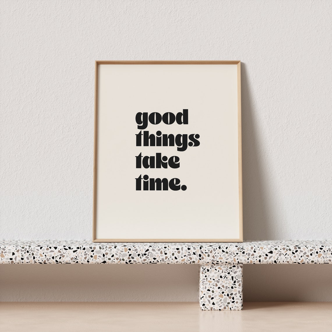 Good Things Take Time Minimal Quote Poster in Black Typography - Image 3