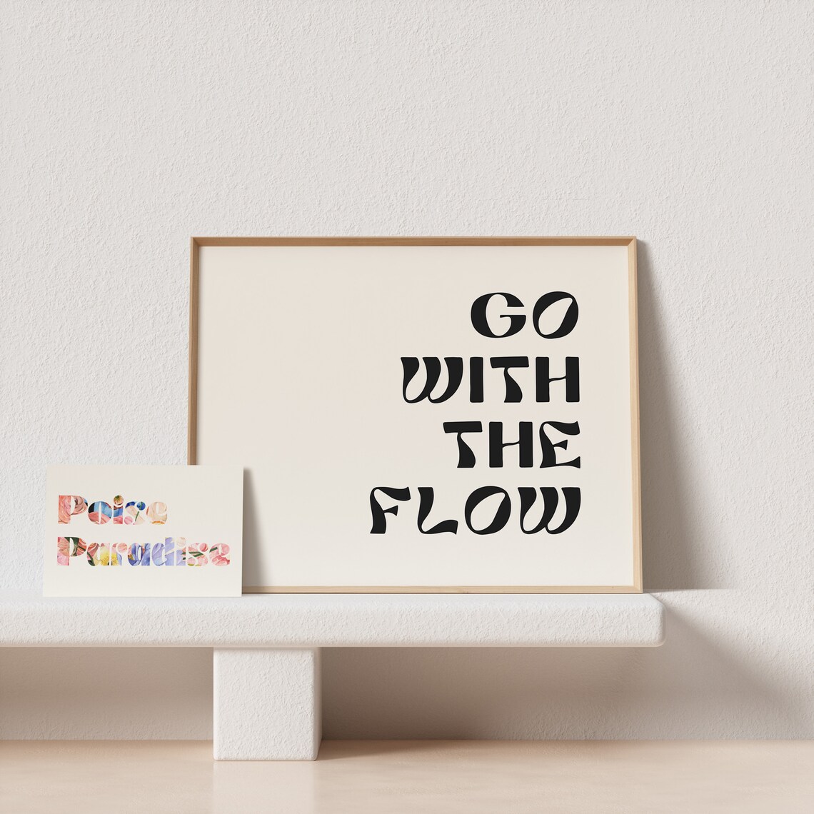 Go With The Flow Retro Typography Art Print - Image 4