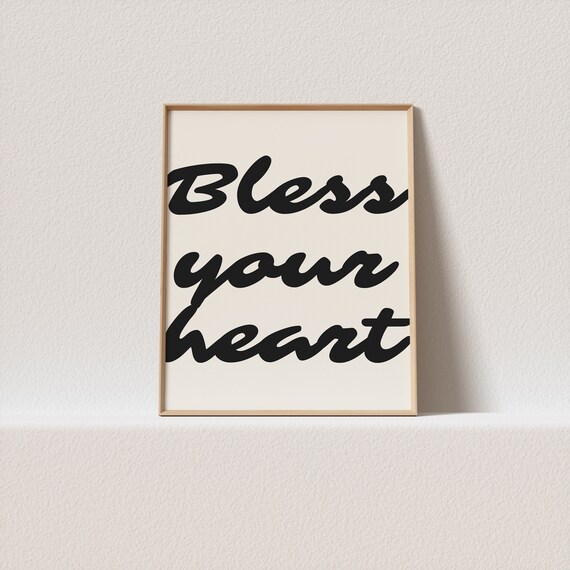 Boho Wall Art Bless Your Heart Stunning Typography A Must For Your Gallery Wall A Click Away To Be Yours Forever