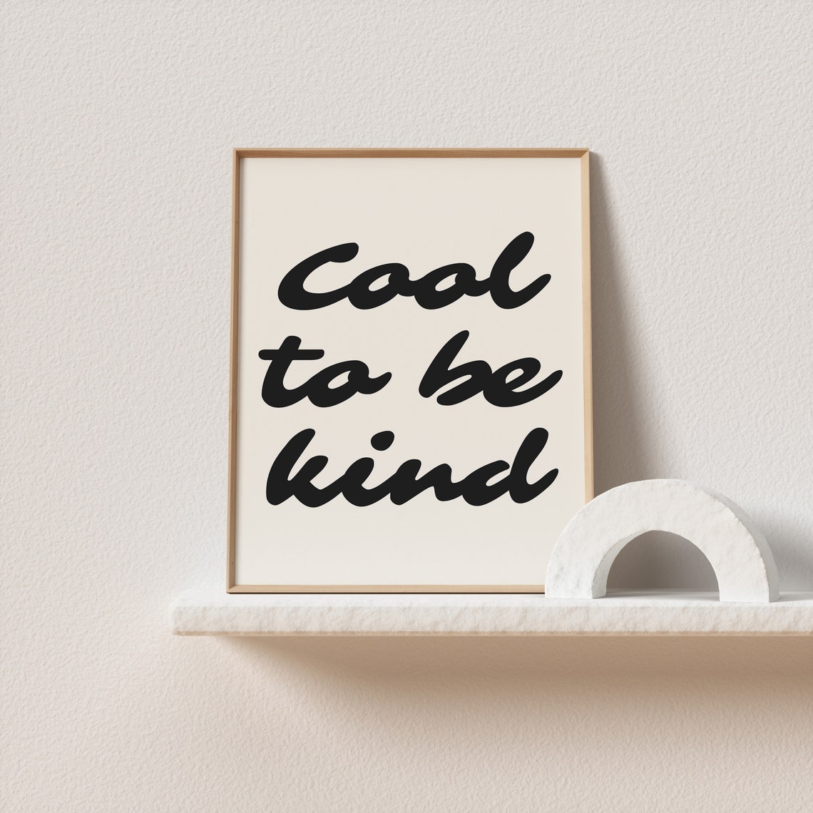 Cool To Be Kind Bold Black Script Kindness Quote Minimalist Wall Art - Image 3