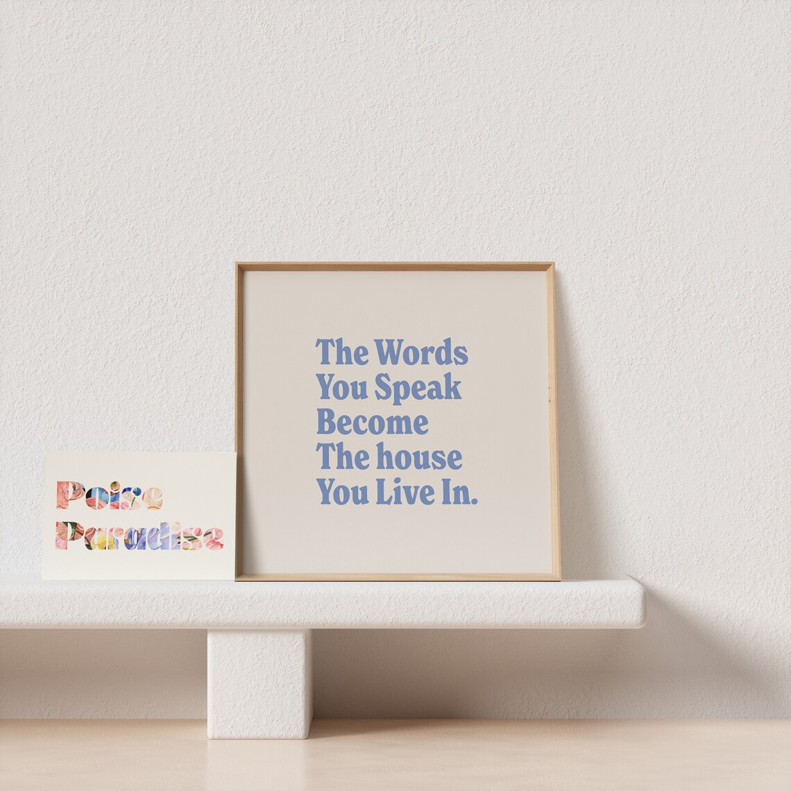 The Words You Speak House Quote Poster in Blue Vintage Serif Style - Image 4