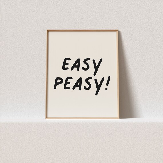 Quirky Print Easy Peasy Scribble Typography Must Have For Your Gallery Wall A Click Away To Be Yours Forever