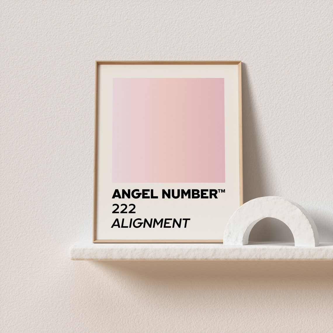 Angel Number 222 Alignment Pink Aura Gradient Spiritual Poster - Image 2