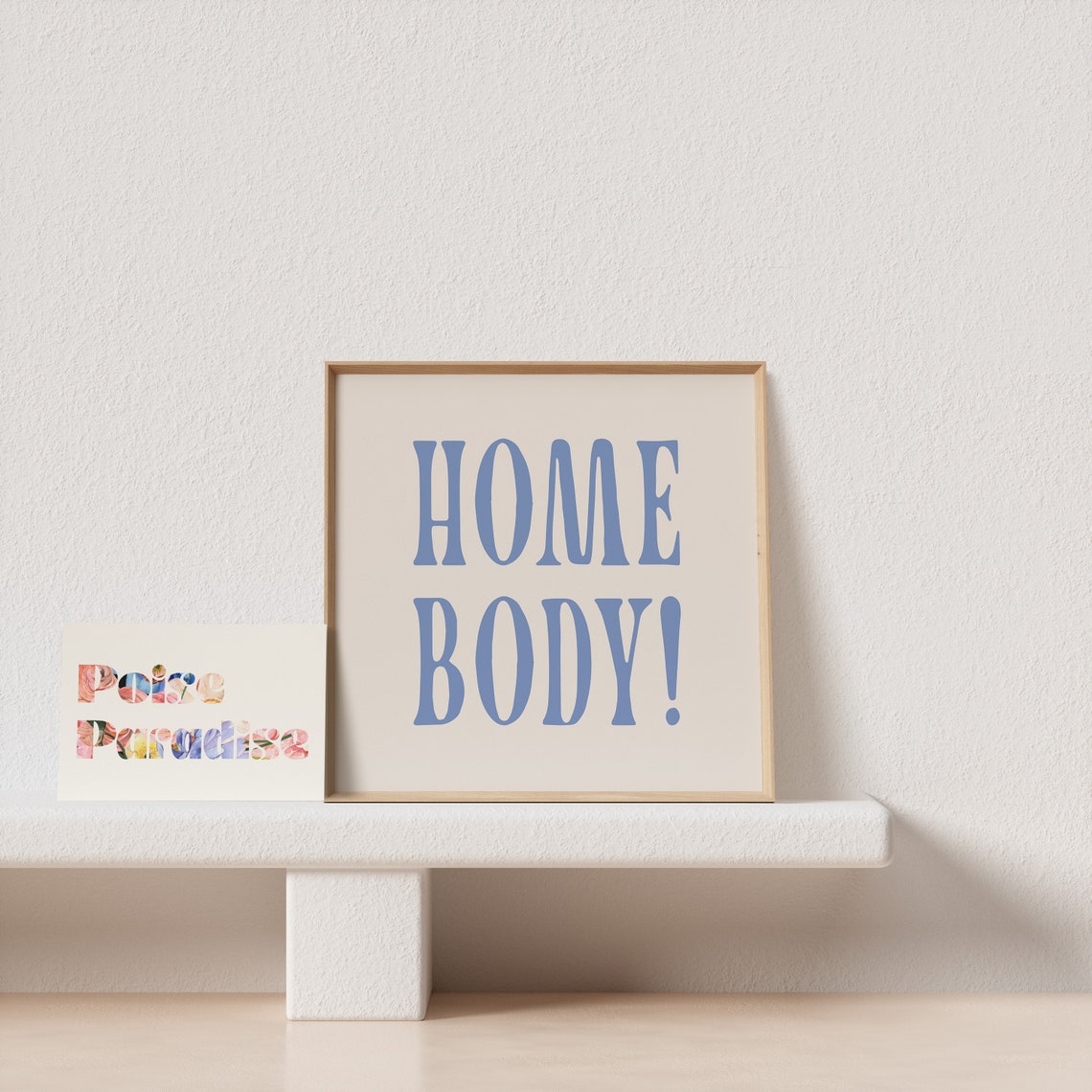 Home Body Exclamation Blue Serif Type Cozy Introvert Quote Art Print - Image 4