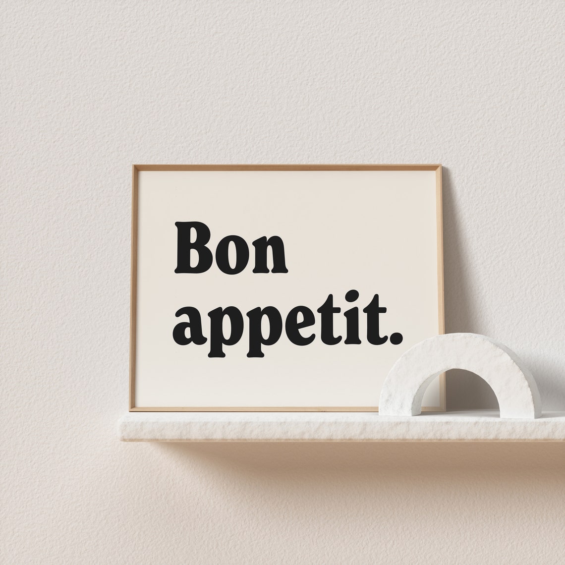 Bon Appetit French Bold Retro Serif Cream Kitchen Decor Poster - Image 2