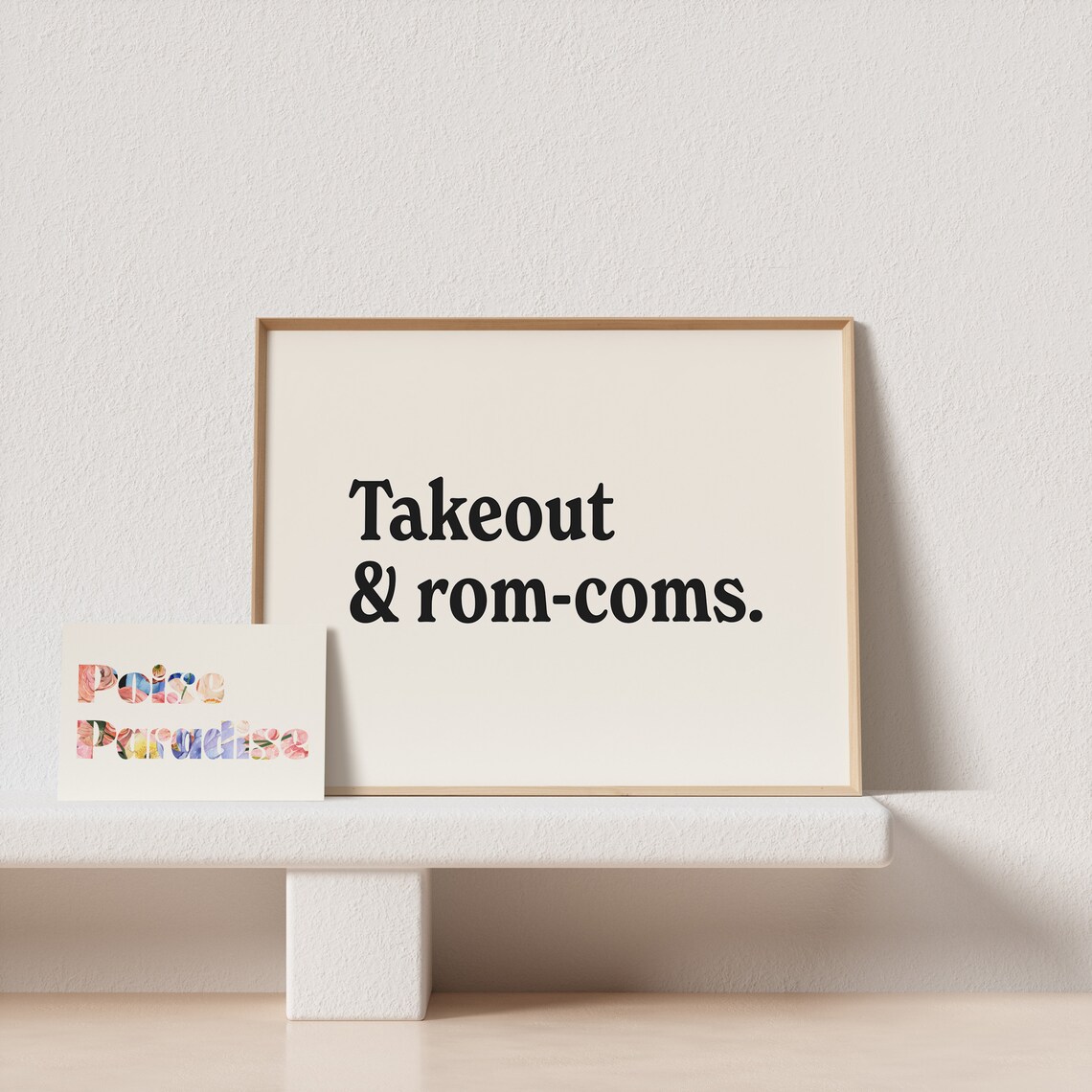 Retro Takeout Rom Coms Poster, Horizontal Typography - Image 4