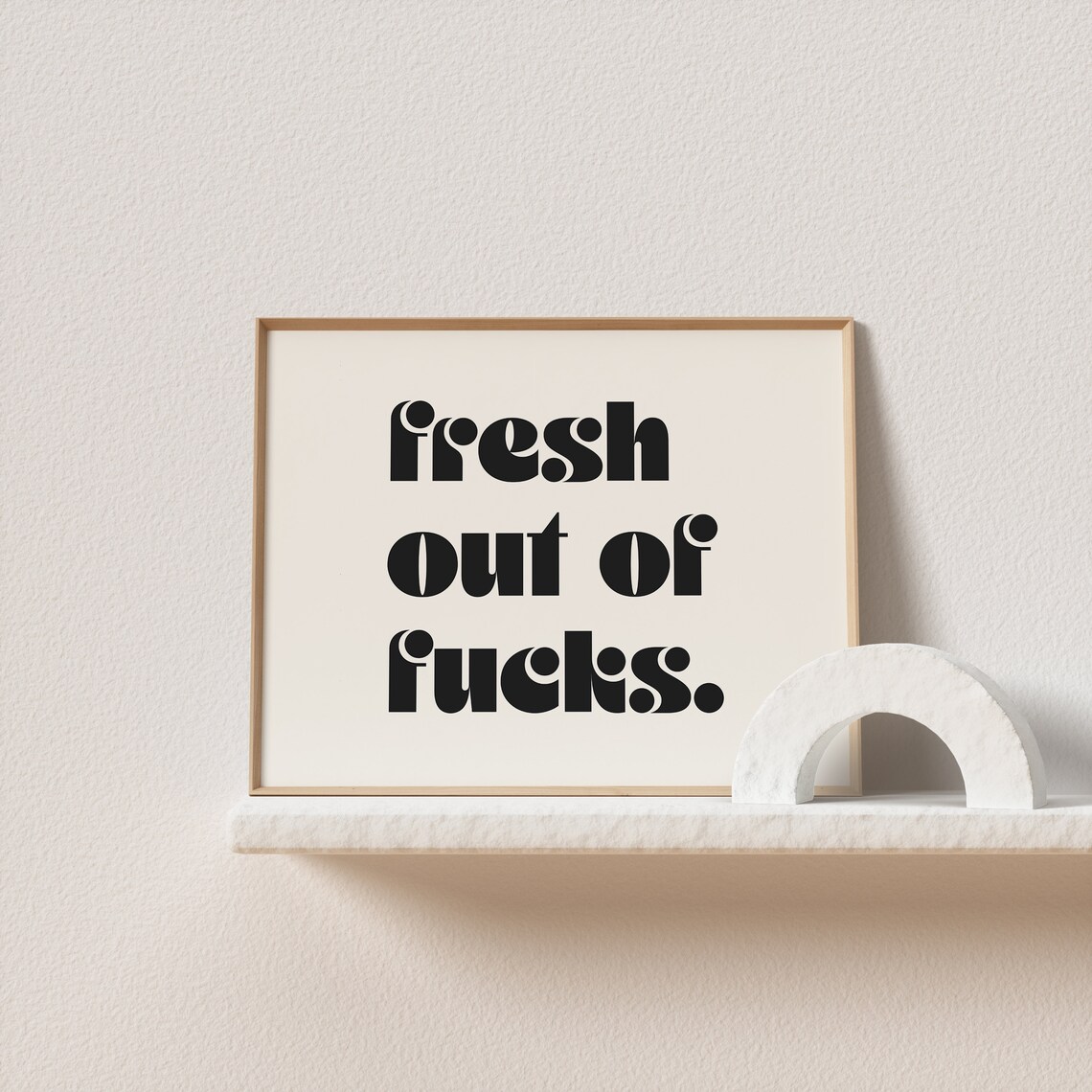 Retro Fresh Out Of Fucks Typography Art Print - Image 2