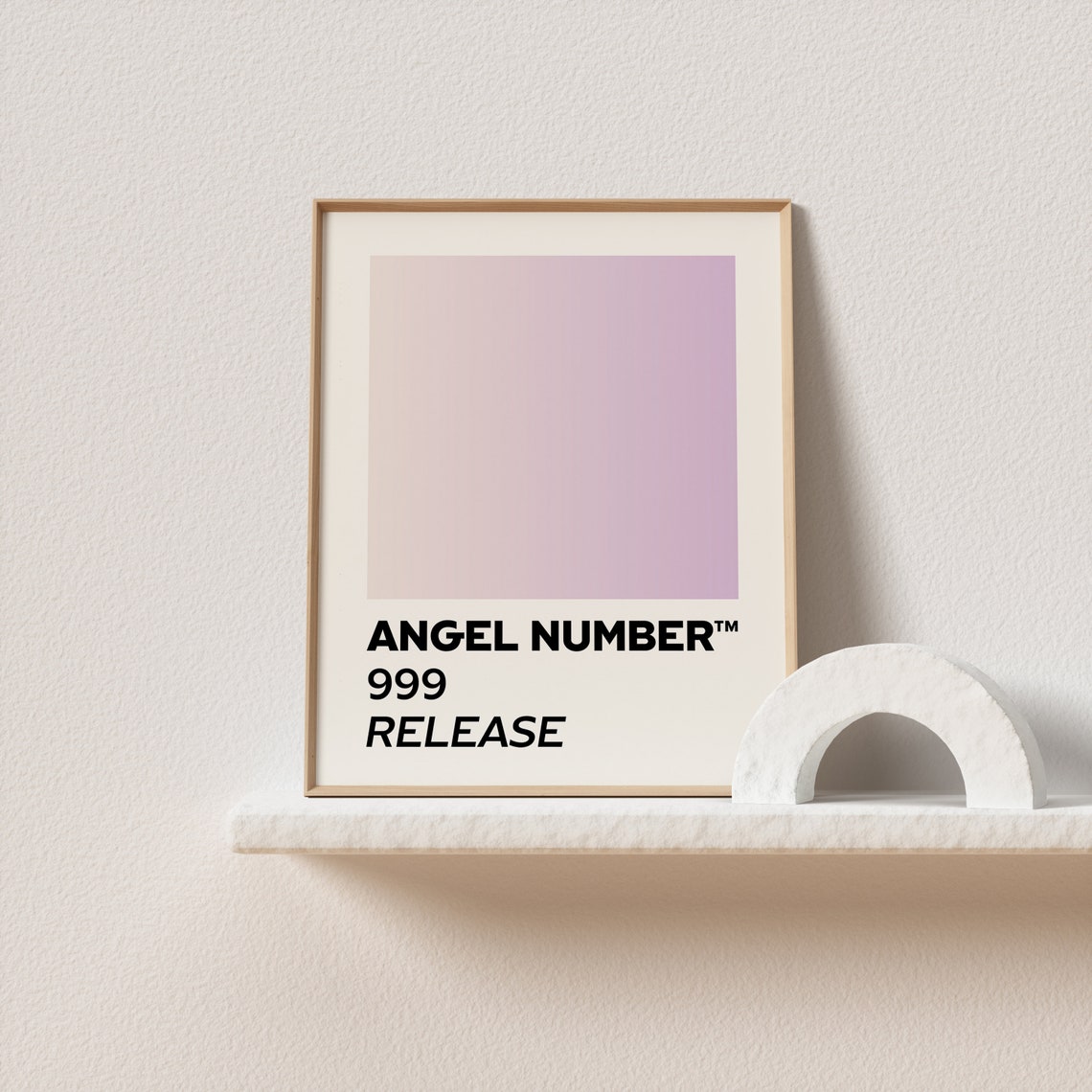 Angel Number 999 Release Lavender Gradient Spiritual Meaning Poster - Image 3