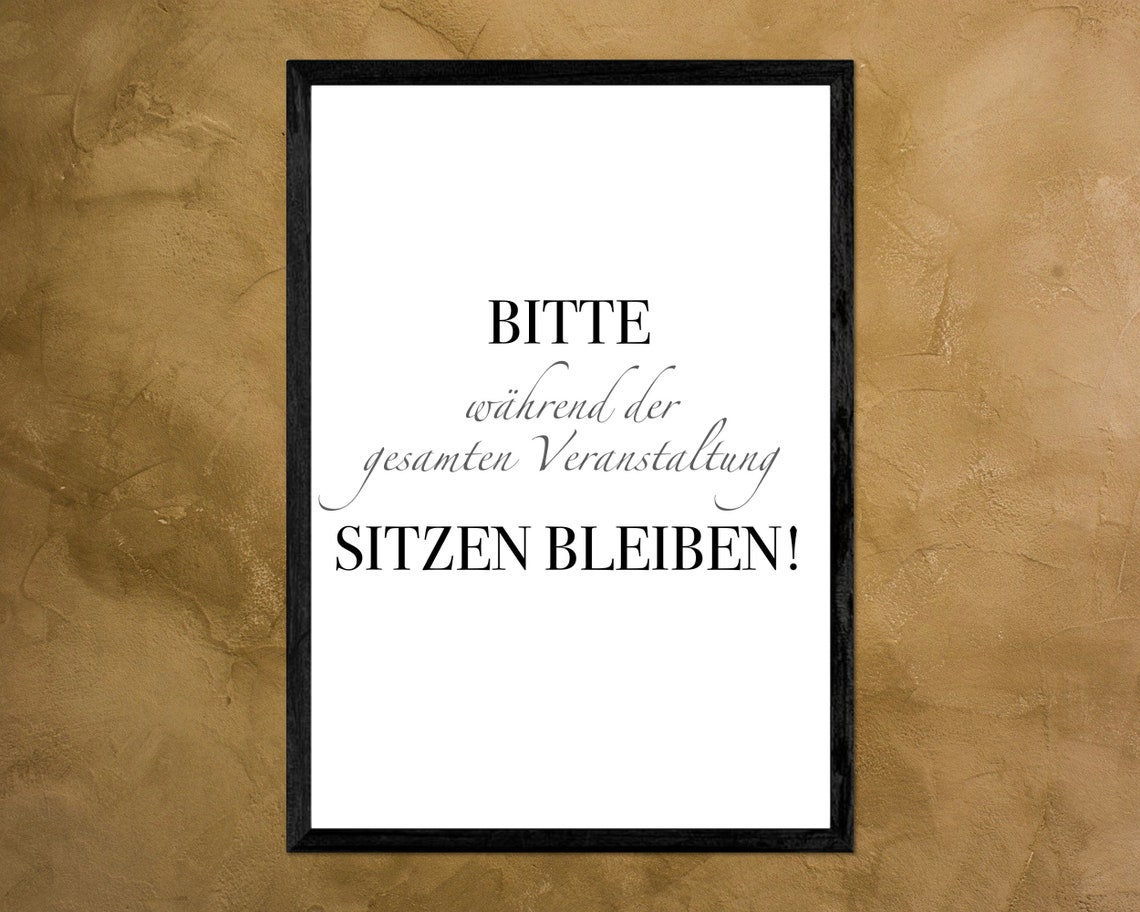 Toilet Poster Please Stay Seated Guest Toilet Bathroom Guest Bathroom Toilet Picture Decoration Toilet Black And White Poster Din A4 A5 Or