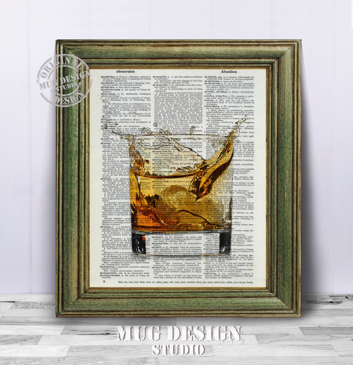 Whiskey Glass Dictionary Page, Vintage Illustration - Image 3