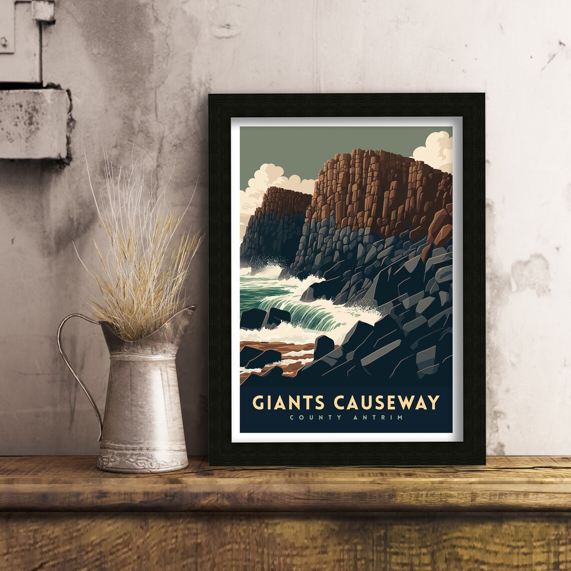 Giants Causeway Travel Poster, County Antrim Coast - Image 3