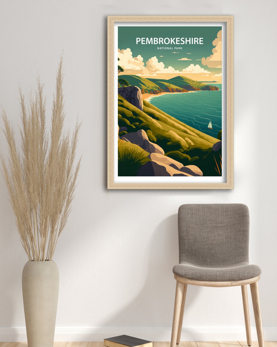 Pembrokeshire National Park Wales Coastal Sunset Cliffs Travel Poster - Image 3