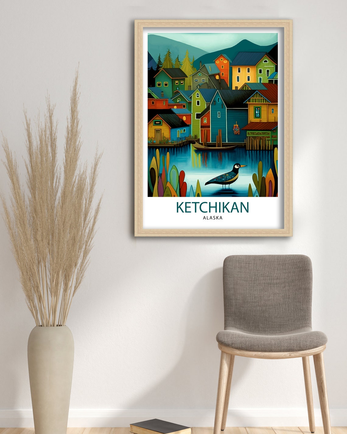 Ketchikan Alaska Travel Poster Ketchikan Wall Decor Ketchikan Art Print Alaska Travel Prints Ketchikan Illustration Ketchikan Wall Art - Image 3