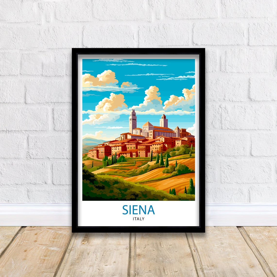 Siena Italy Travel Print Siena Wall Decor Siena Poster Tuscany Travel Prints Siena Art Print Siena Illustration Siena Wall Art Italy Print - Image 2