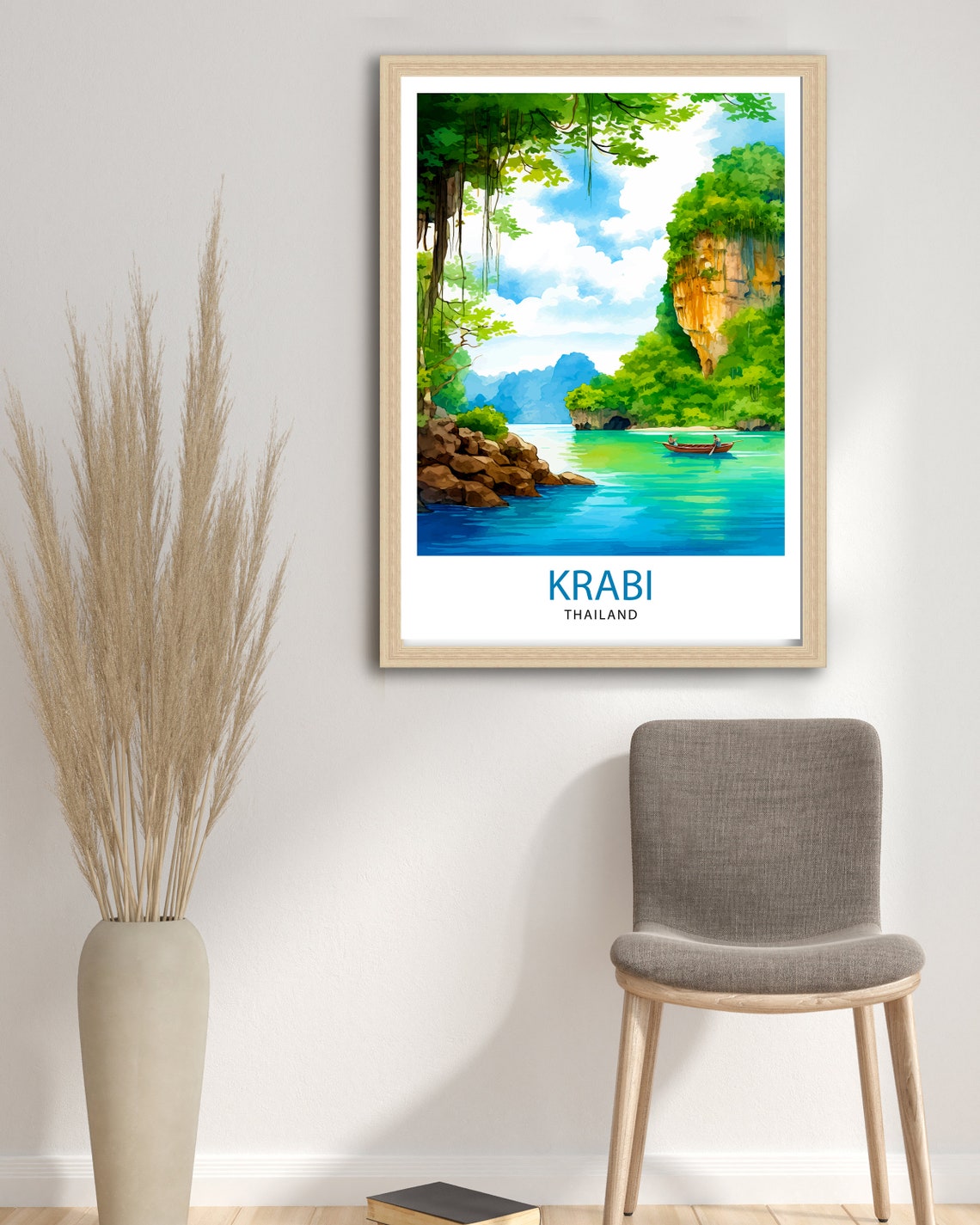 Krabi Thailand Travel Print Krabi Wall Decor Krabi Poster Thailand Travel Prints Krabi Art Print Krabi Illustration Krabi Wall Art Thailand - Image 3