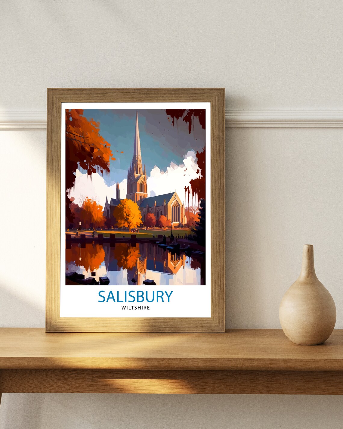 Salisbury Wiltshire Travel Poster, Wall Decor - Image 2