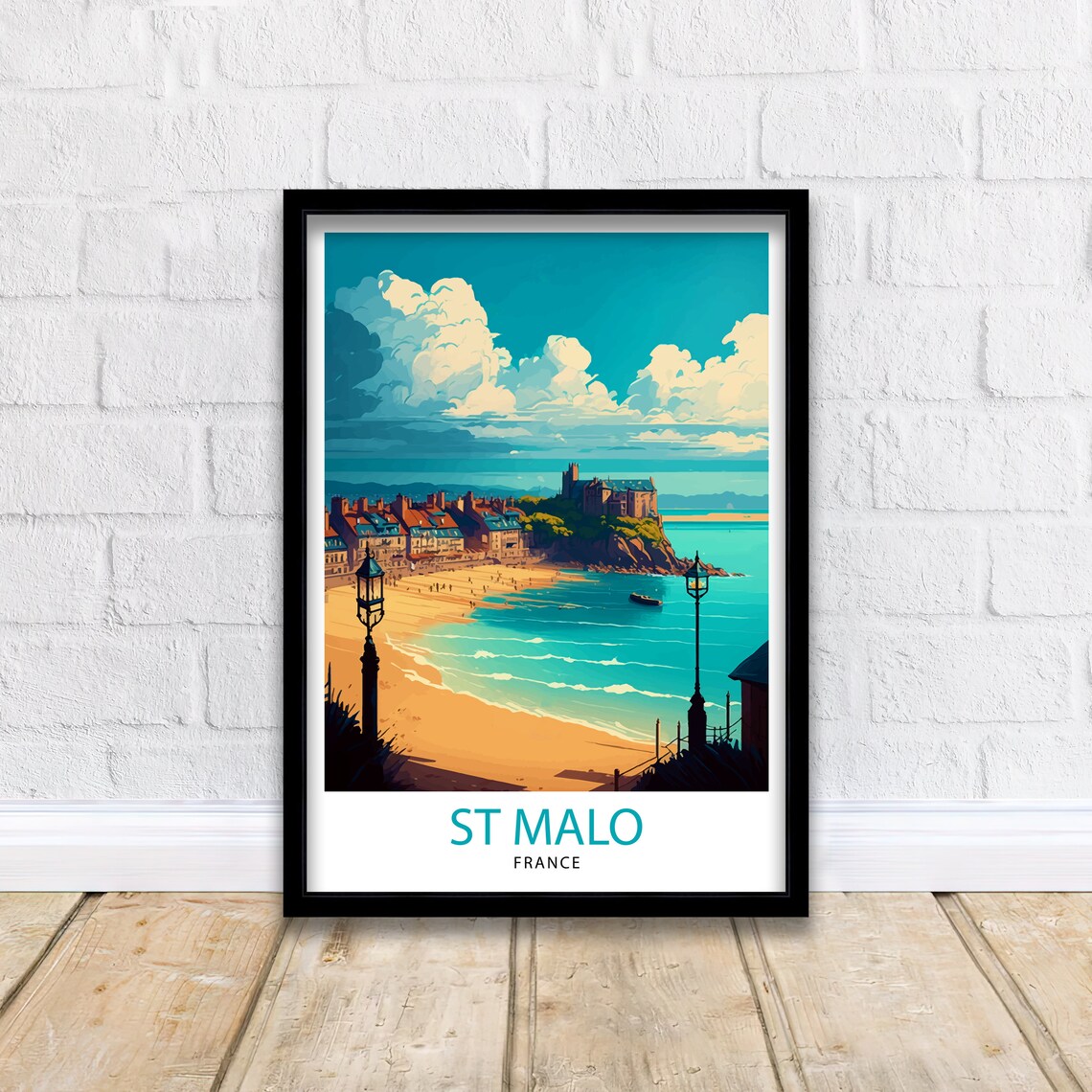 St Malo France Travel Poster, Home Decor Print - Image 2