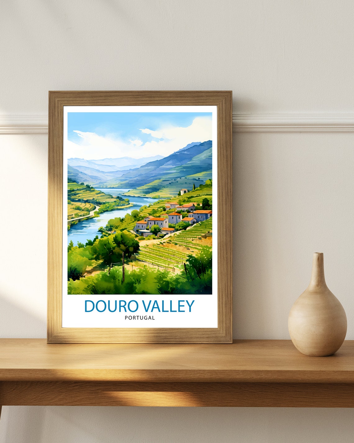 Douro Valley Portugal River Vineyard Terraces Landscape Poster - Image 2