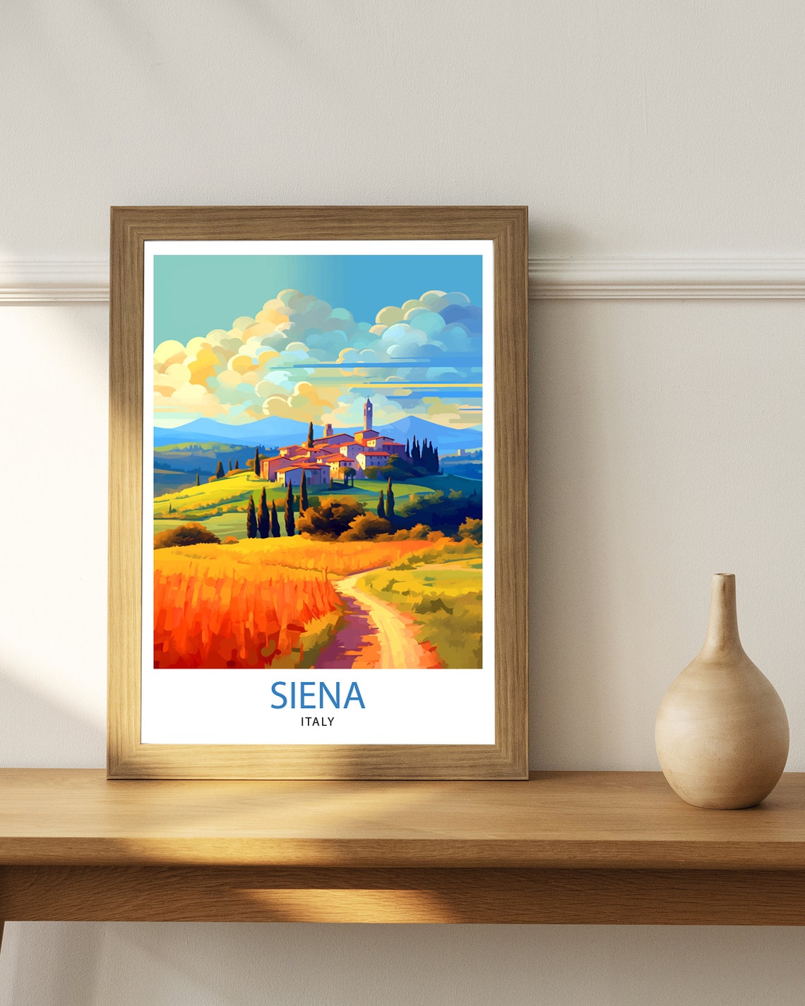 Siena Italy Travel Print Siena Wall Decor Siena Poster Tuscany Travel Prints Siena Art Print Siena Illustration Siena Wall Art Italy Print - Image 3