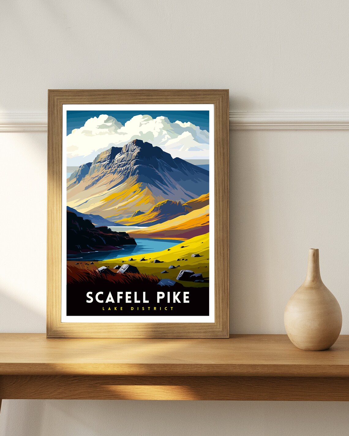 Scafell Pike Illustration Hikers Travel Poster - Image 2