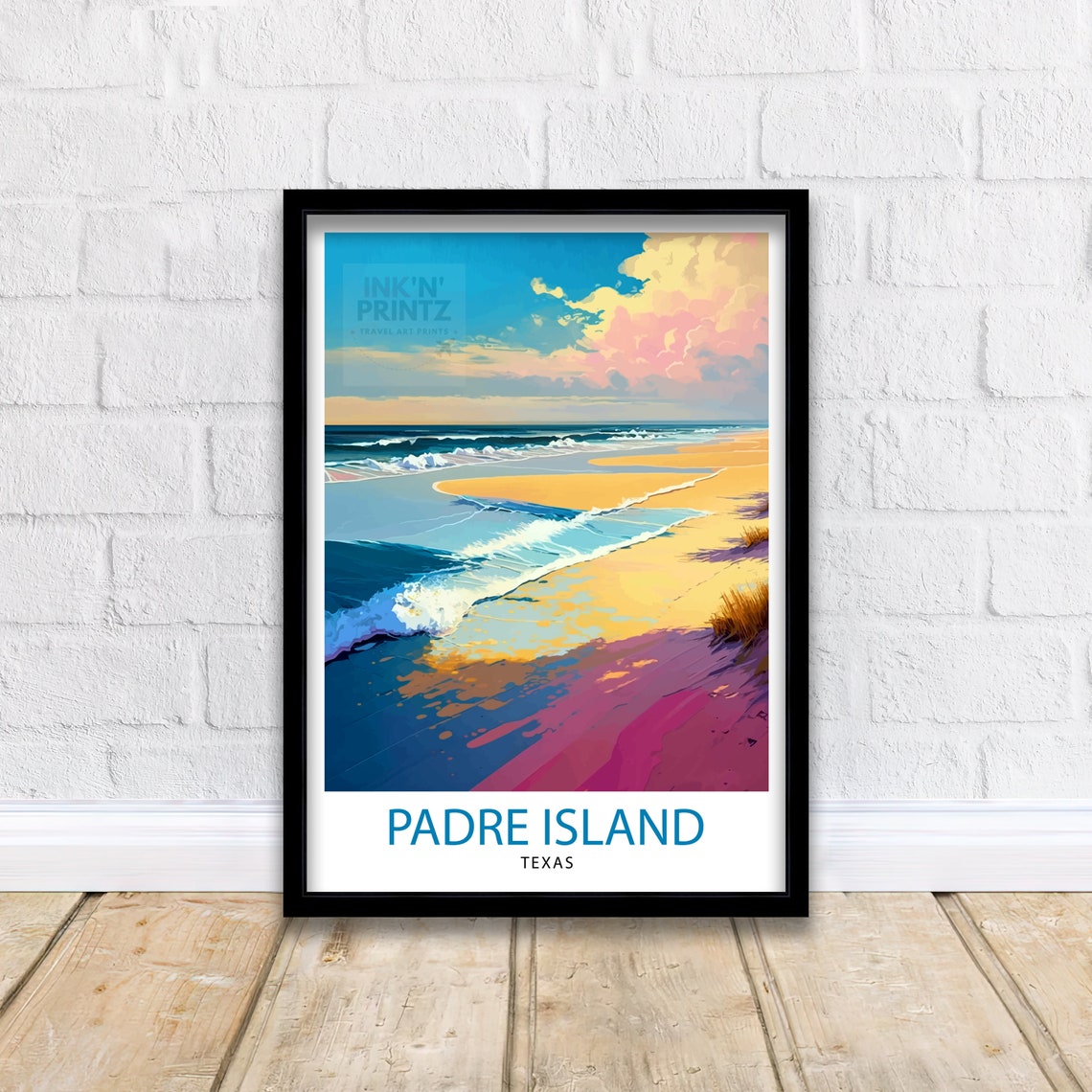 Padre Island Travel Print South Padre Island Wall Decor South Padre Island Poster Texas Travel Prints South Padre Island Art Print - Image 2