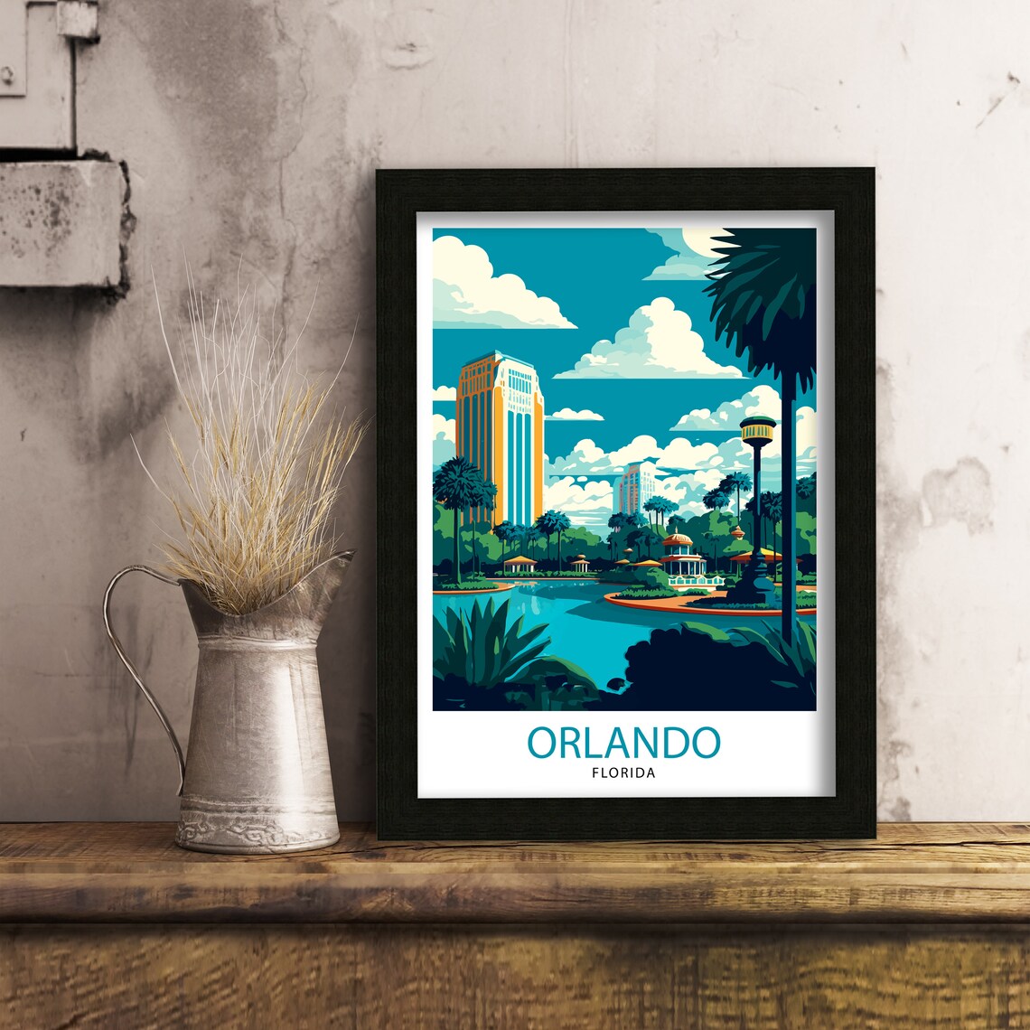 Orlando Florida Travel Poster, Orlando Illustration - Image 3