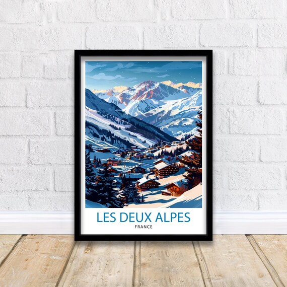 Les Deux Alpes Travel Poster, France Ski Resort