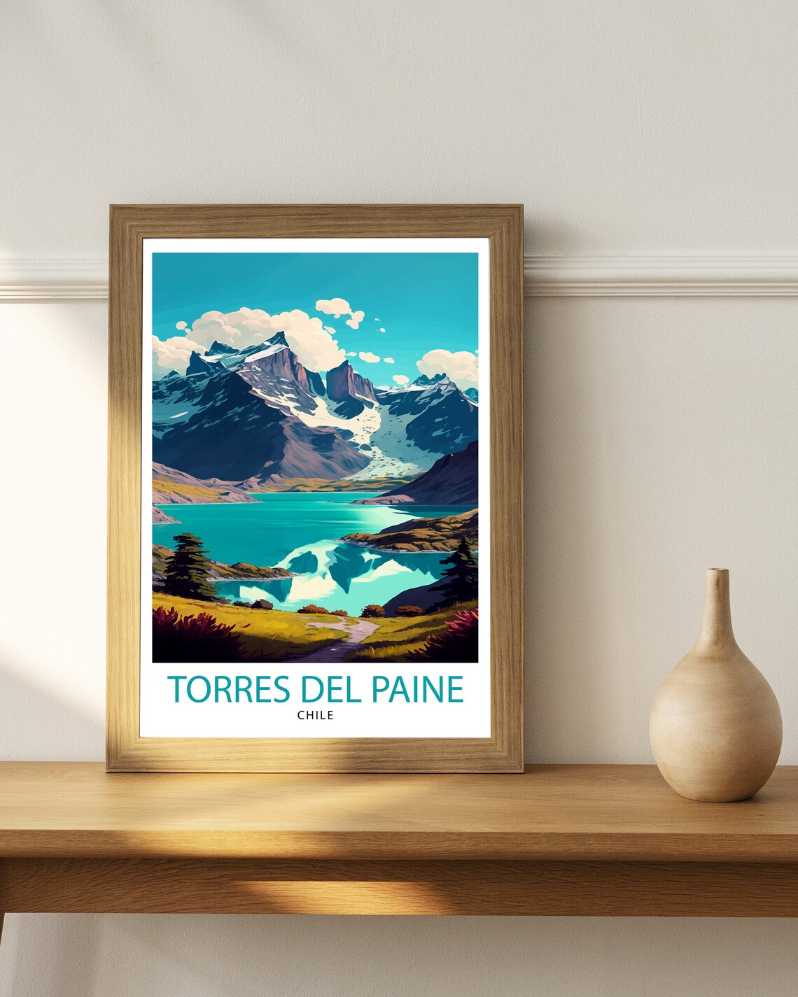 Torres Del Paine Chile Travel Poster, National Park - Image 2