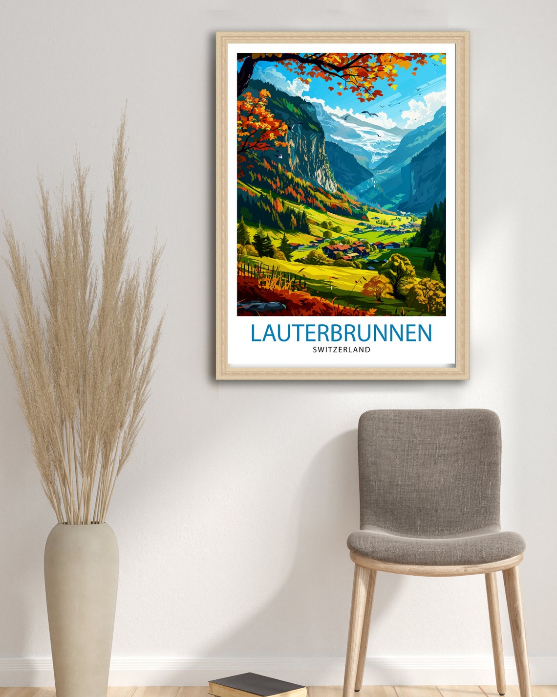 Lauterbrunnen Switzerland Alpine Valley Autumn Foliage Poster - Image 2