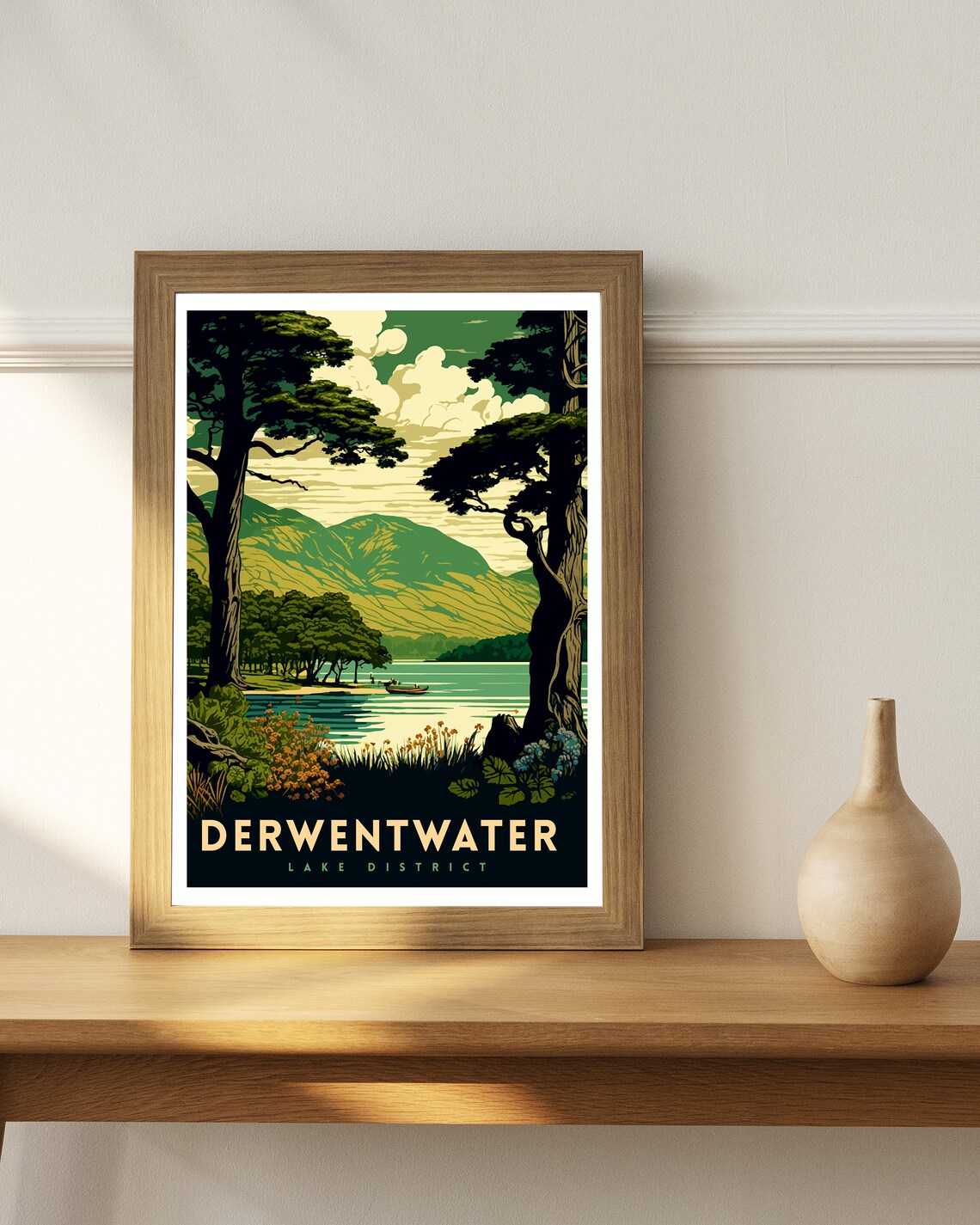 Derwentwater Lake District Travel Poster - Image 2