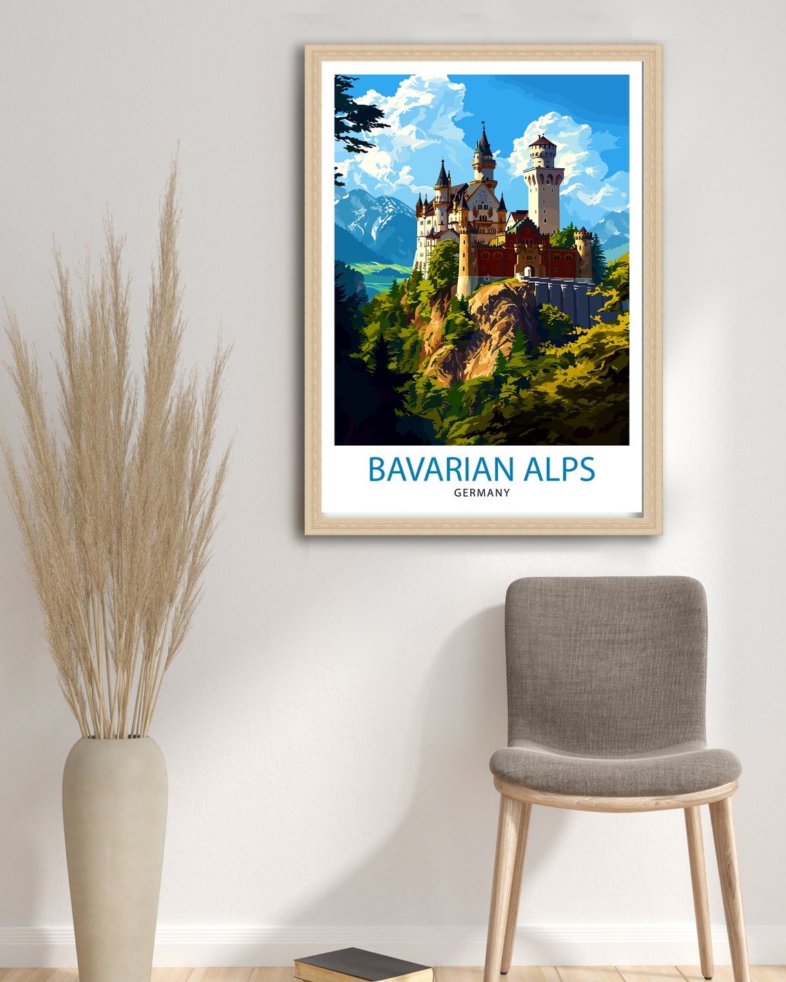 Neuschwanstein Castle Bavarian Alps Germany Fairytale Art Poster - Image 2