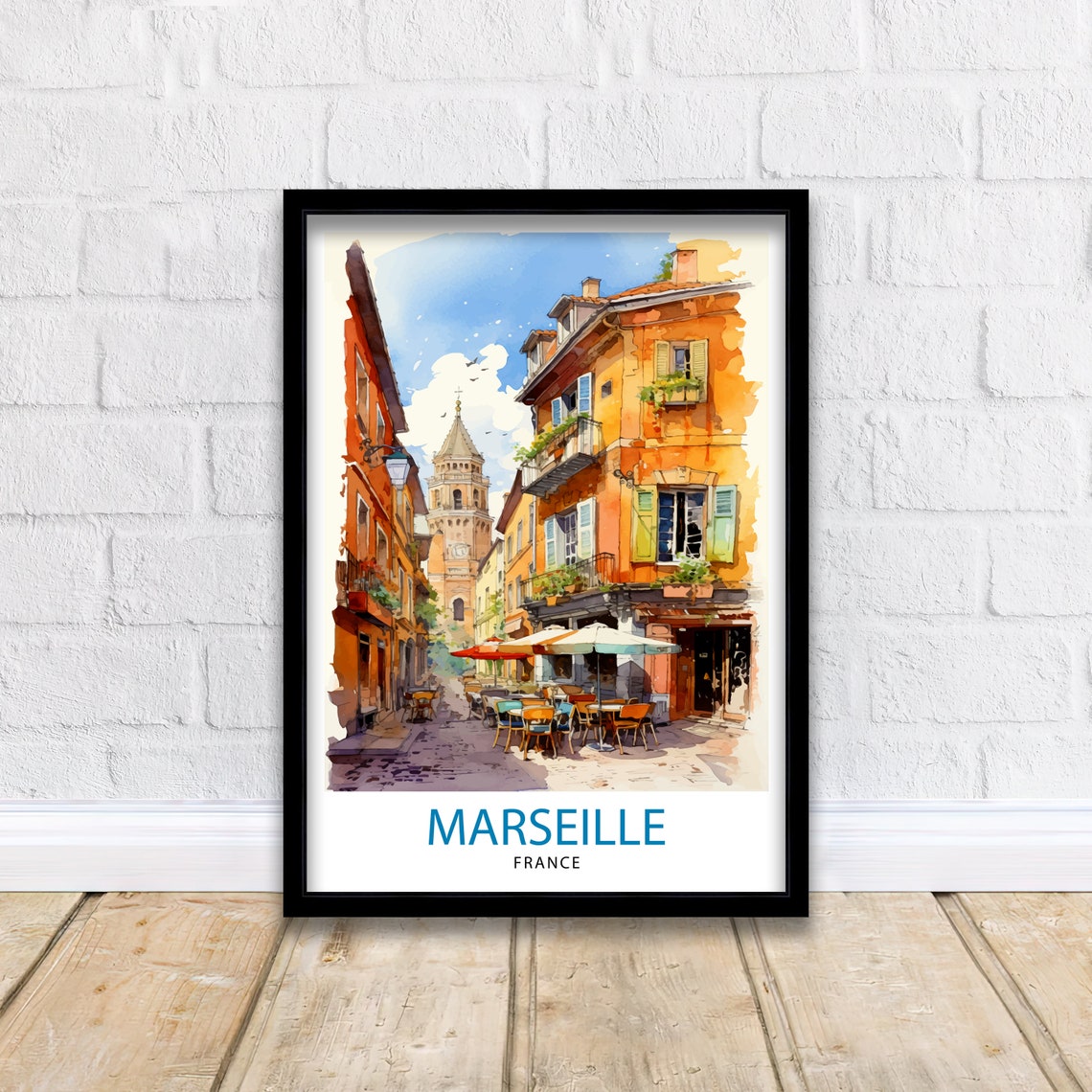 Marseille France Travel Print Marseille Wall Decor Marseille Poster France Travel Prints Marseille Art Print Marseille Illustration - Image 2