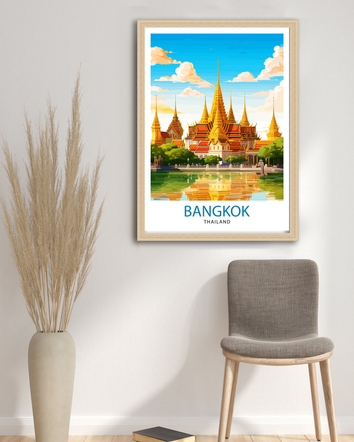Bangkok Thailand Golden Palace Riverside Temples Travel Poster - Image 3