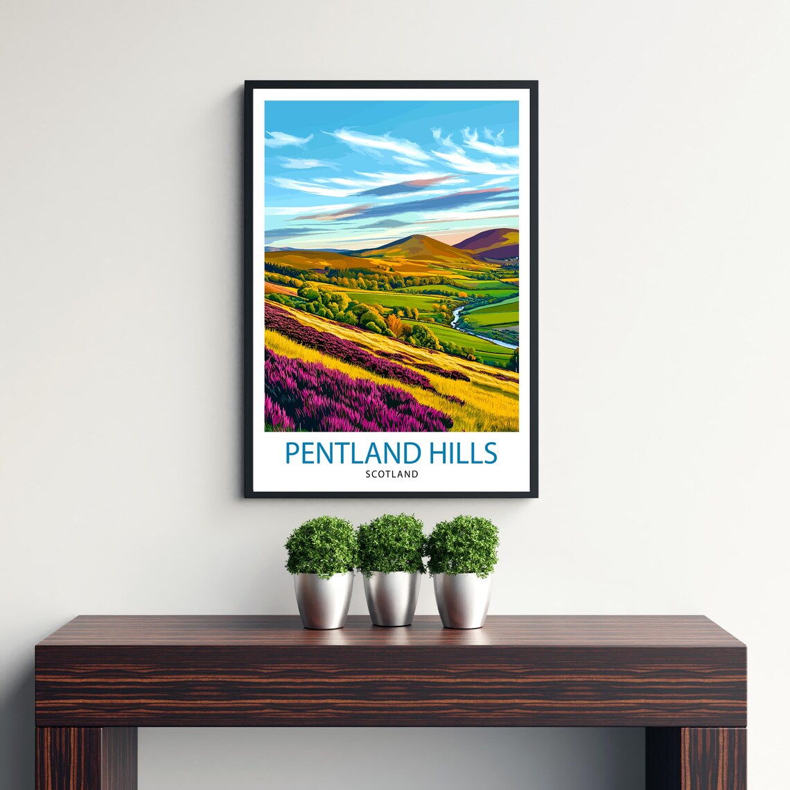 Pentland Hills Scotland Travel Poster, Highland Landscape - Image 3